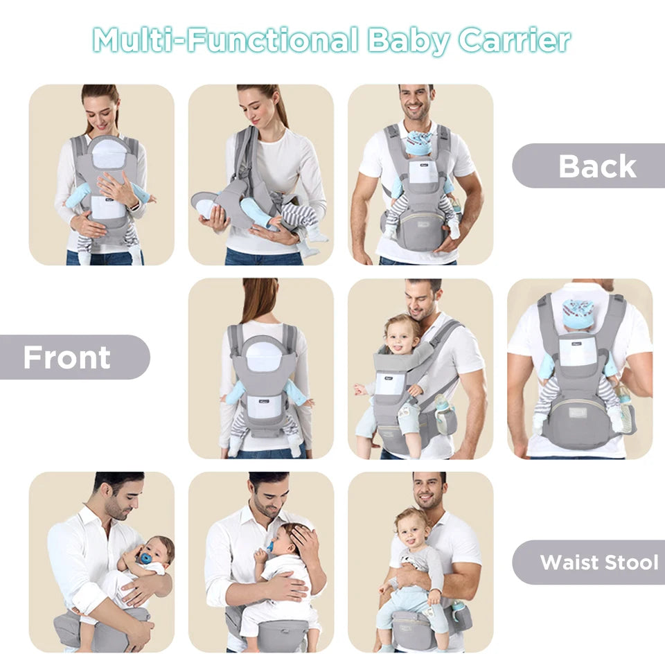 Porte-bébé ergonomique avec tabouret de hanche multifonction
