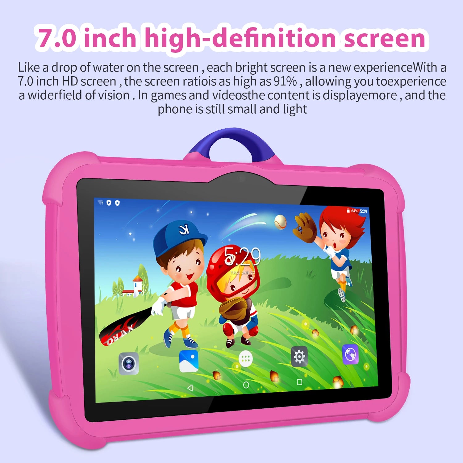 Tablette Enfant 7" Android Éducative 4Go+64Go