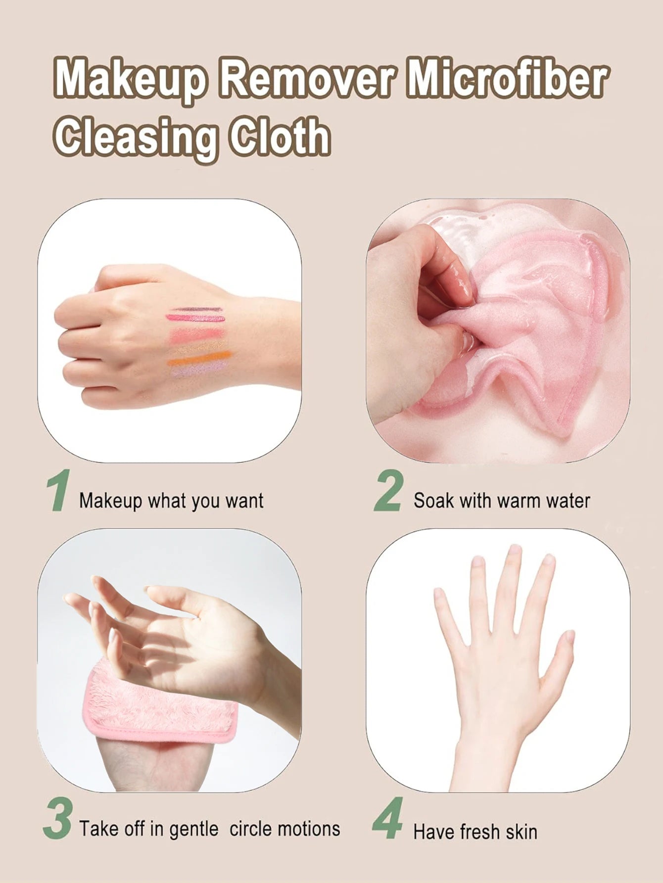 Lingettes Démaquillantes Réutilisables Microfibres Visage