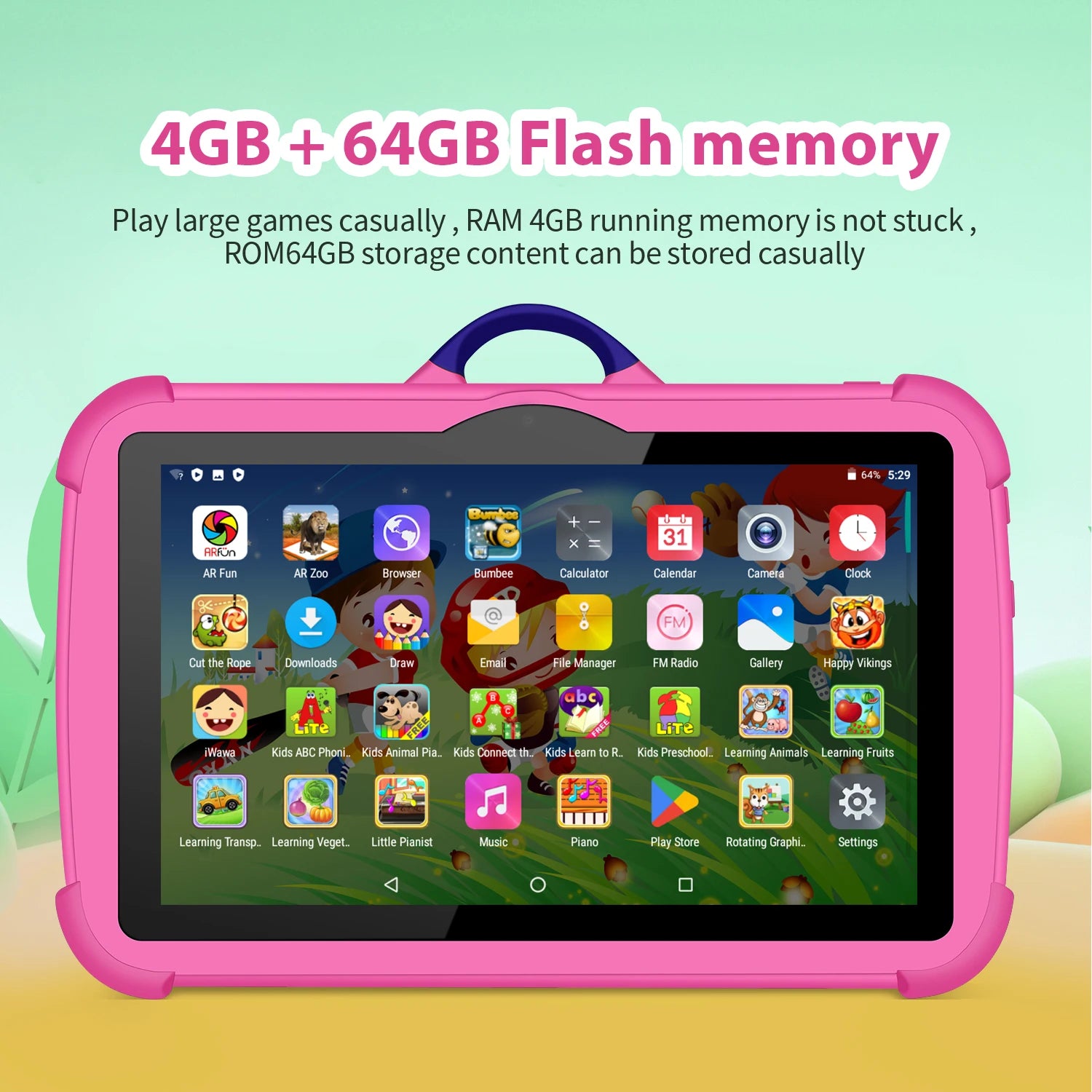 Tablette Enfant 7" Android Éducative 4Go+64Go