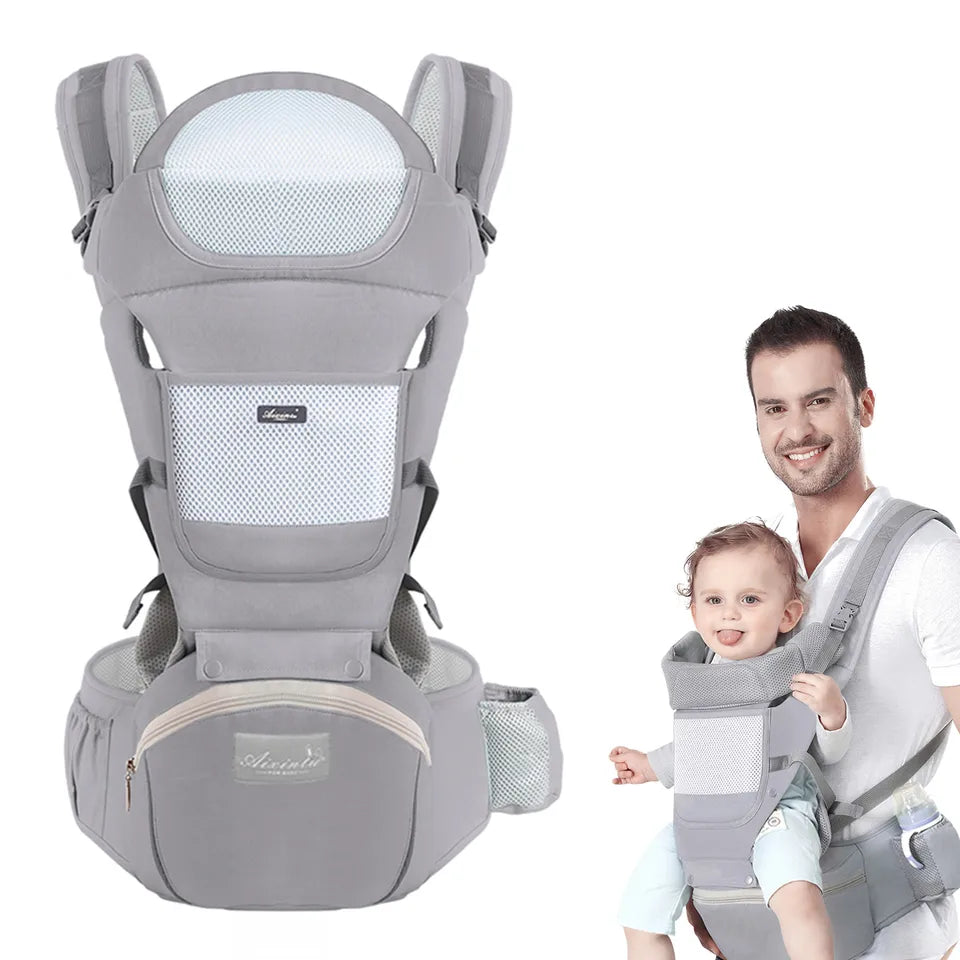 Porte-bébé ergonomique avec tabouret de hanche multifonction