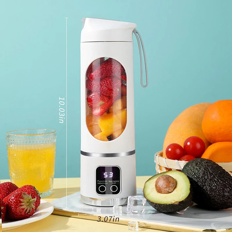 HS-860-Blanc Couleur Blender Mixeur Portable 450 ml USB Rechargeable 10 Lames