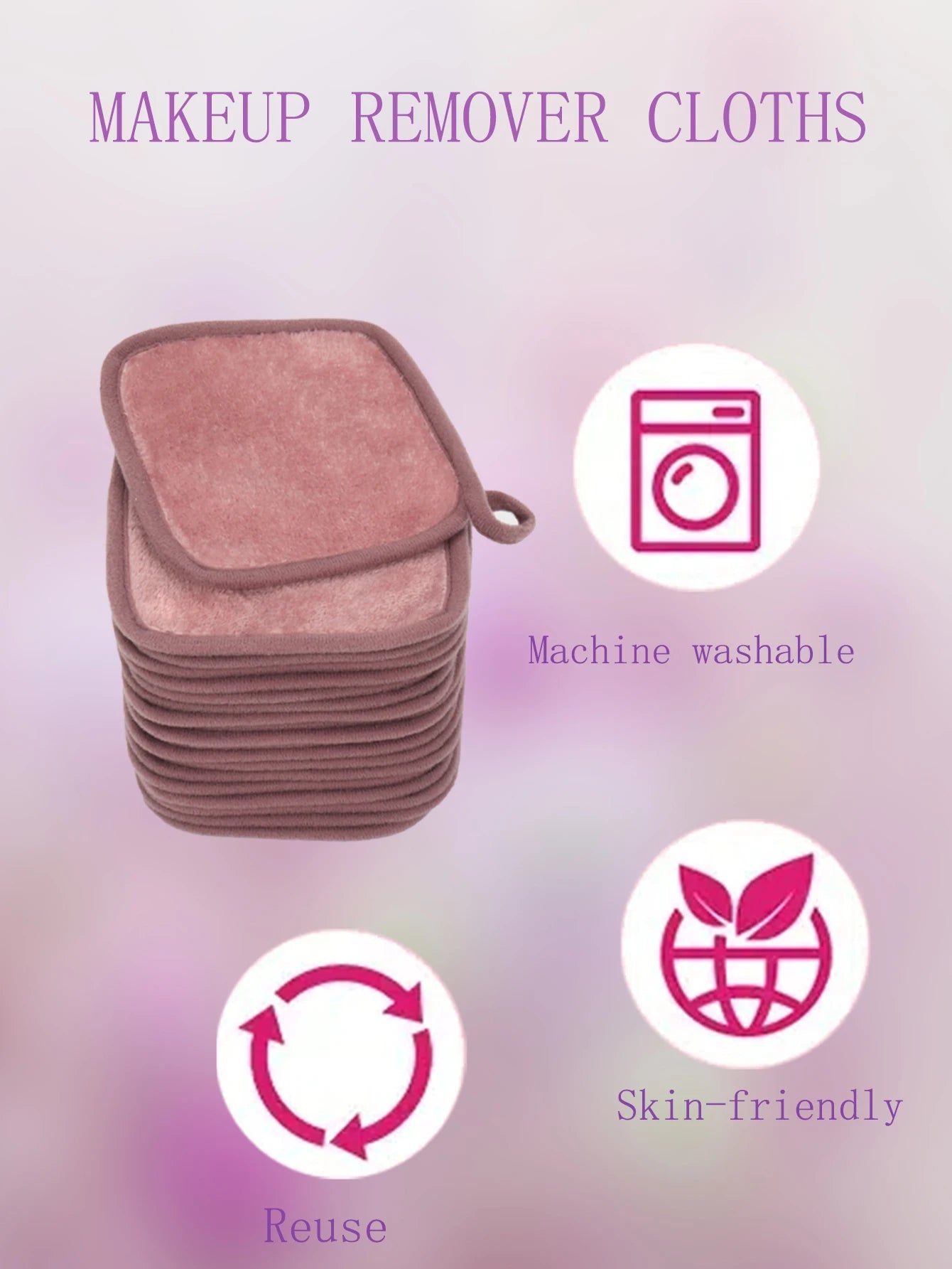 Lingettes Démaquillantes Réutilisables Microfibres Visage