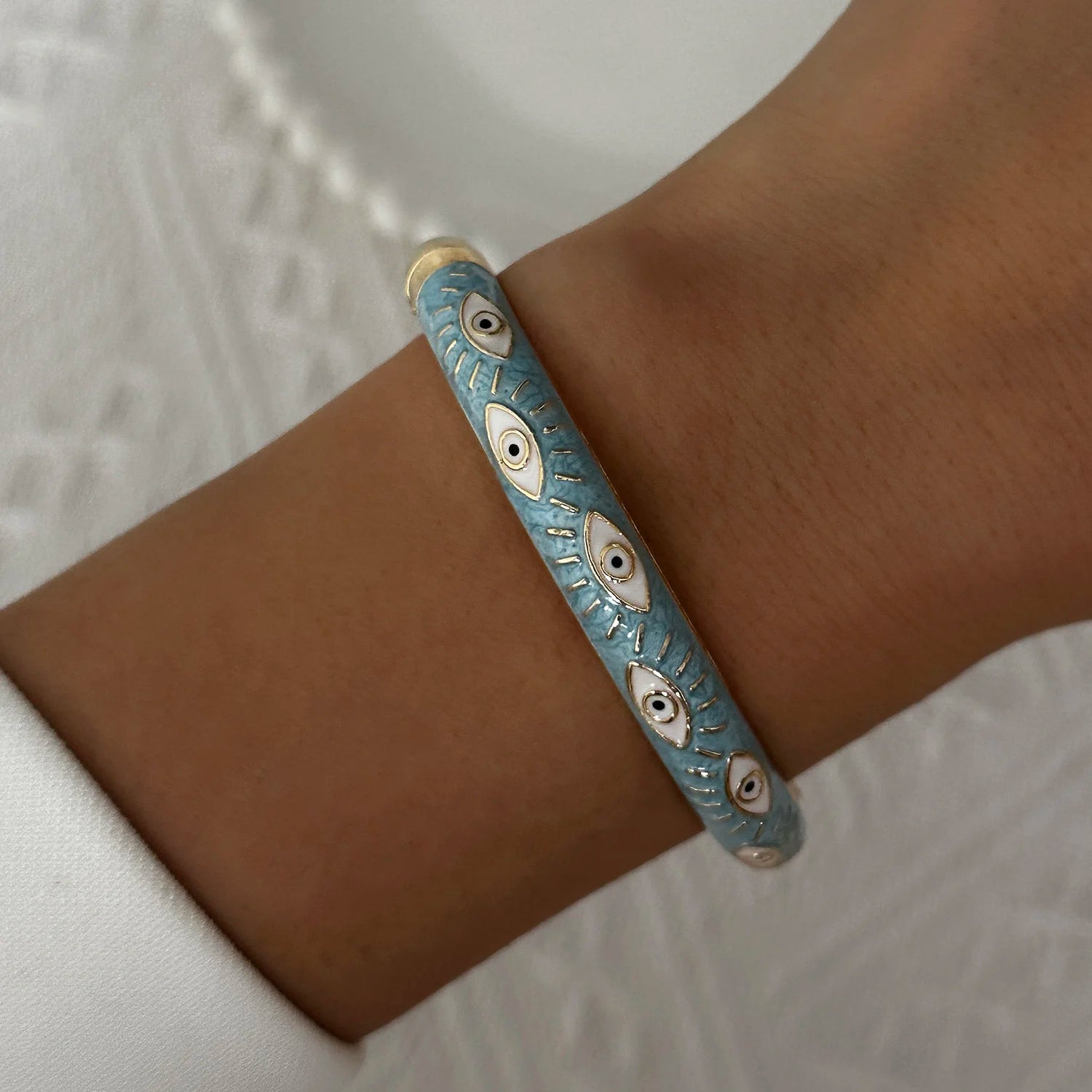 BR26Y0271-4 Couleur du métal Bracelet Fleur Émaillée Doré Rétro Avec Zircon Brillant